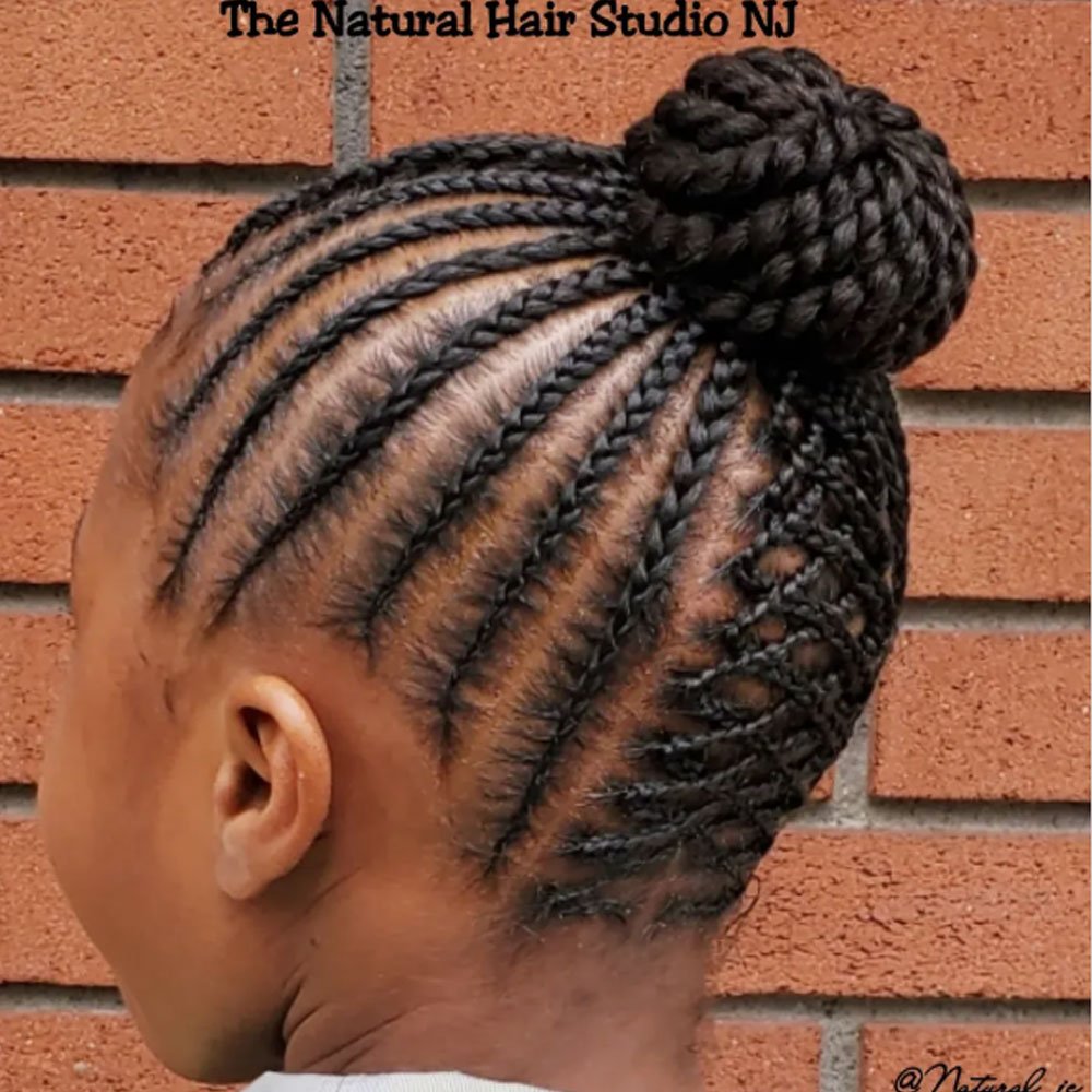 Cornrow Bun with Two Strand Twists&nbsp;