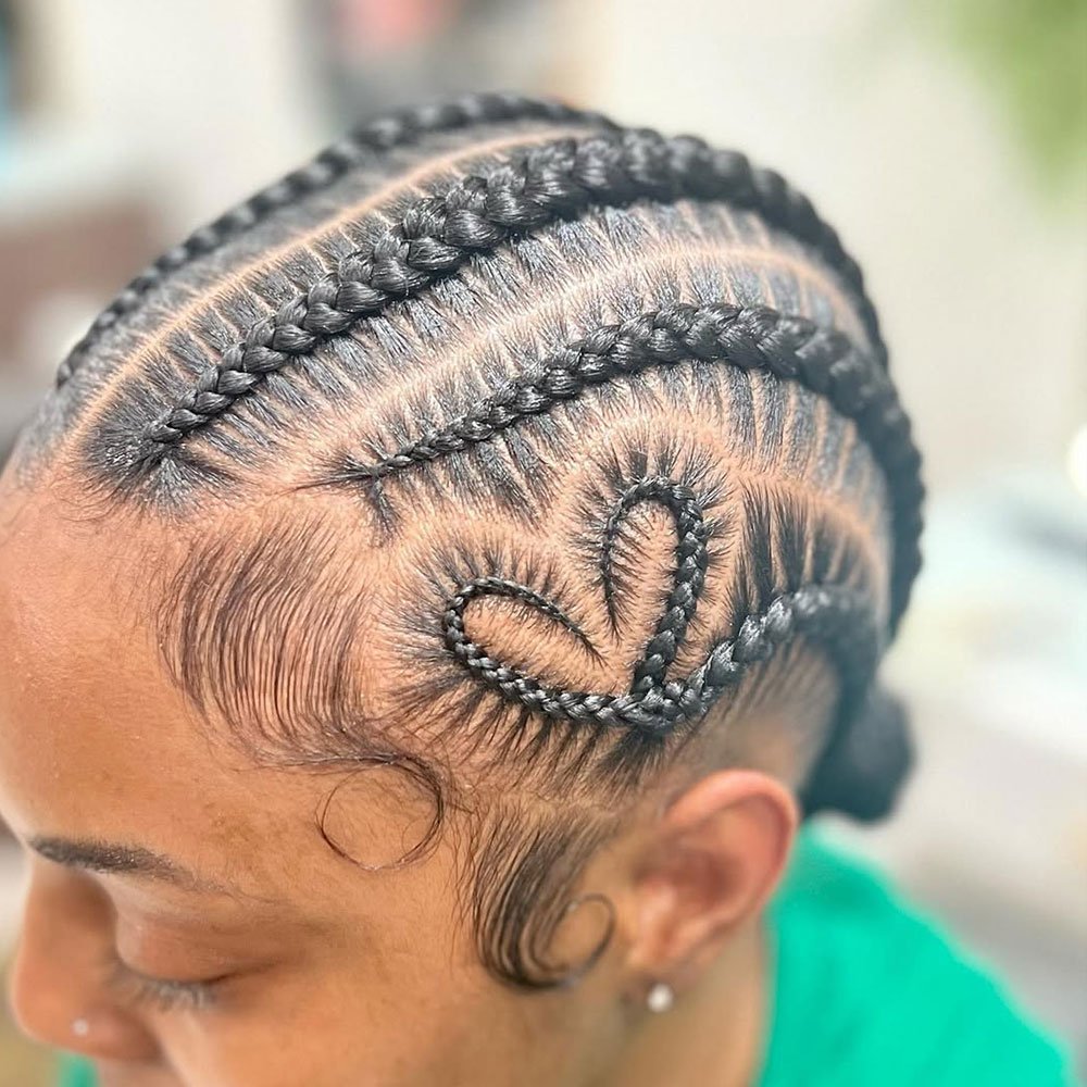 Heart-Shaped Stitch Braids