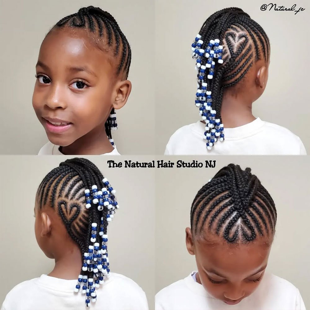 Kid Cornrow Mohawk with Beads&nbsp;