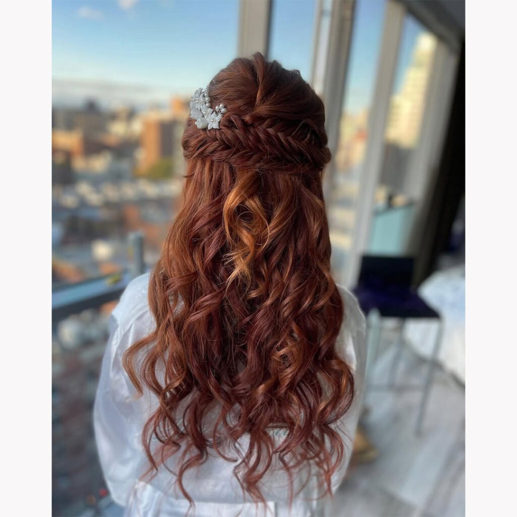 Braided Half-Up Half-Down with Hair Accessory