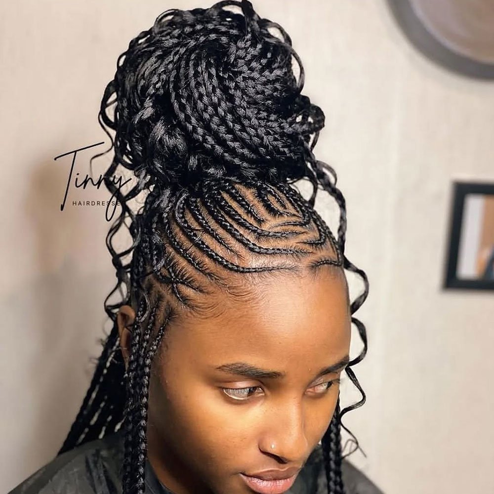 Feed-In Braided Top Bun