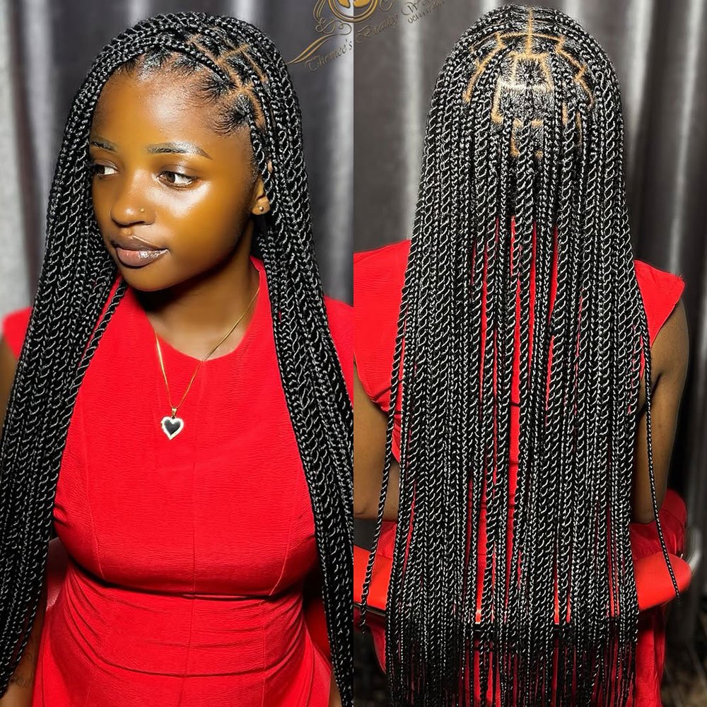 Hybrid Braids with Center Parting