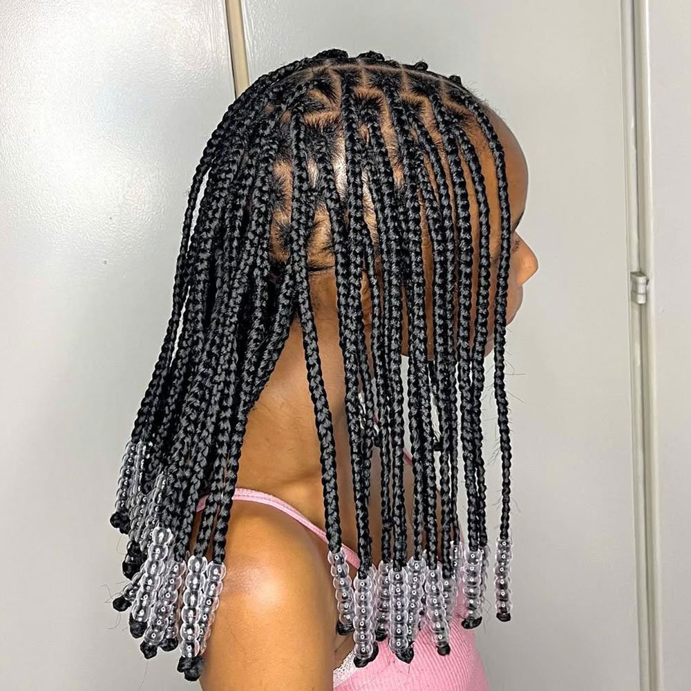 Beaded Knotless Long Bob