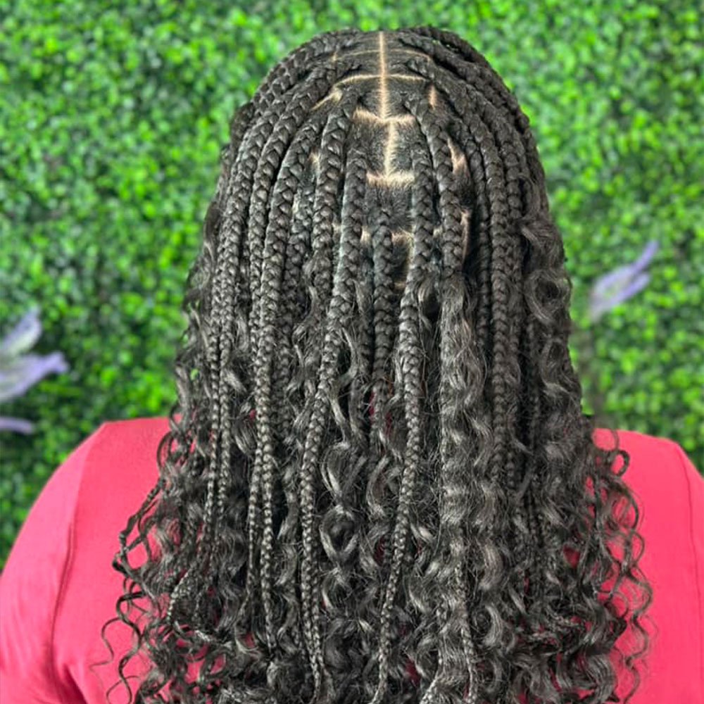 Large Mid Back Boho Knotless Box Braids