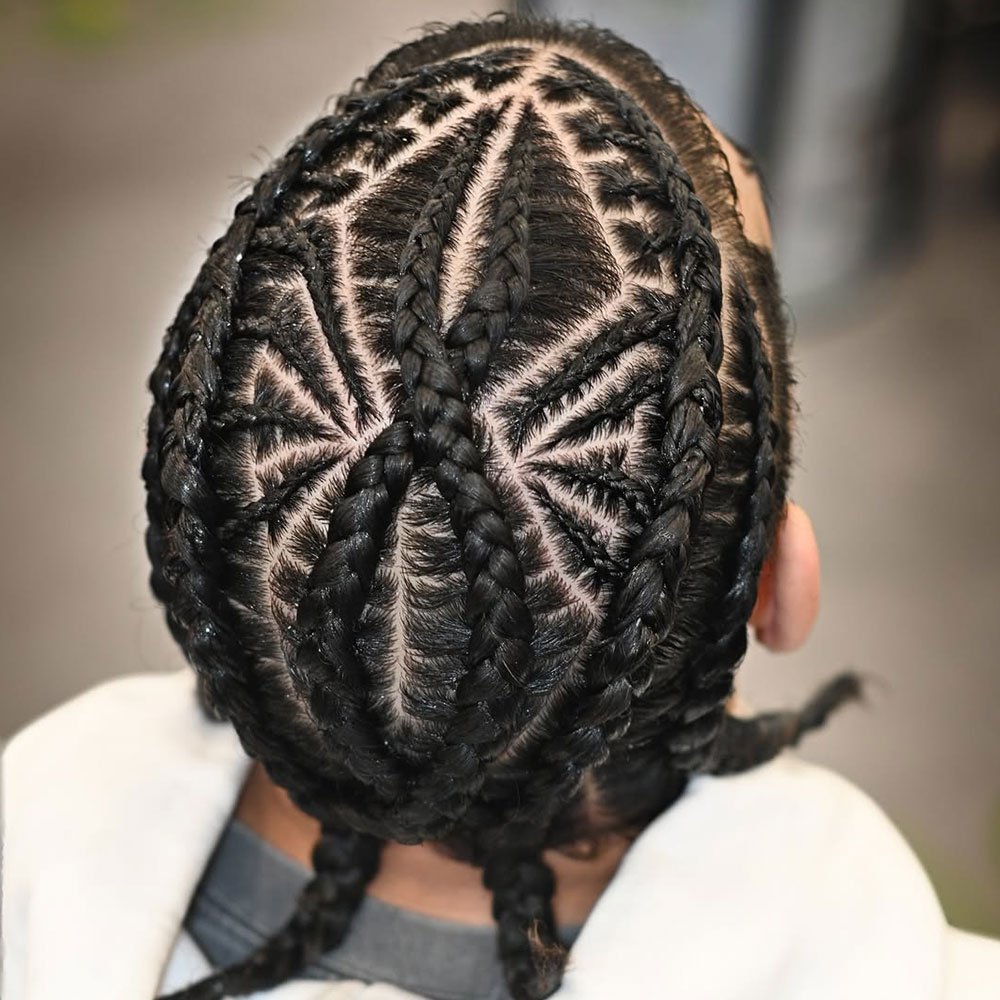Spider Web Cornrow Design