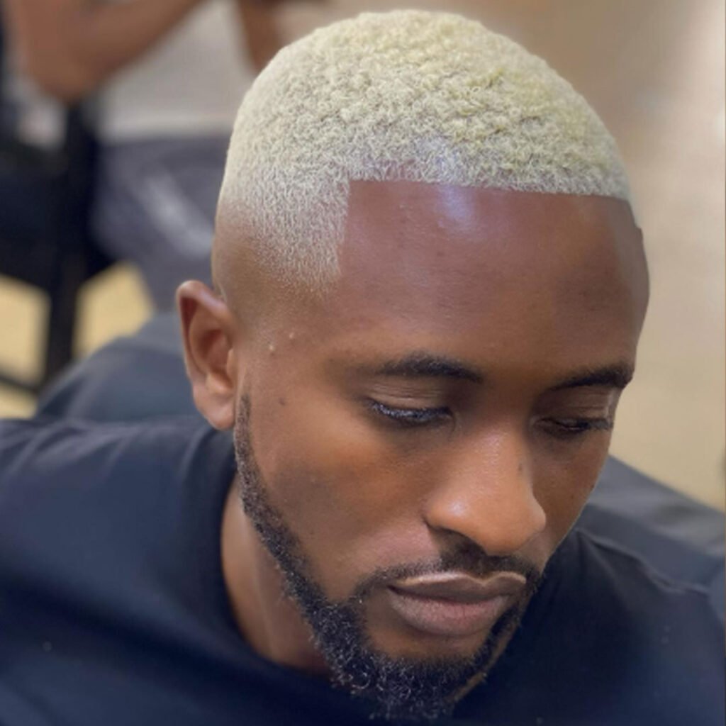 Blonde Tapered Afro with High Top