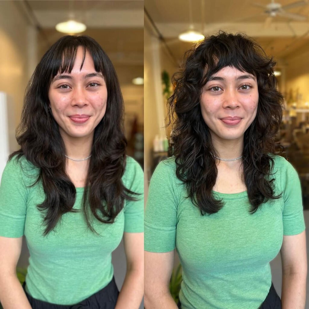 Curly Layered Shag (Before & After)