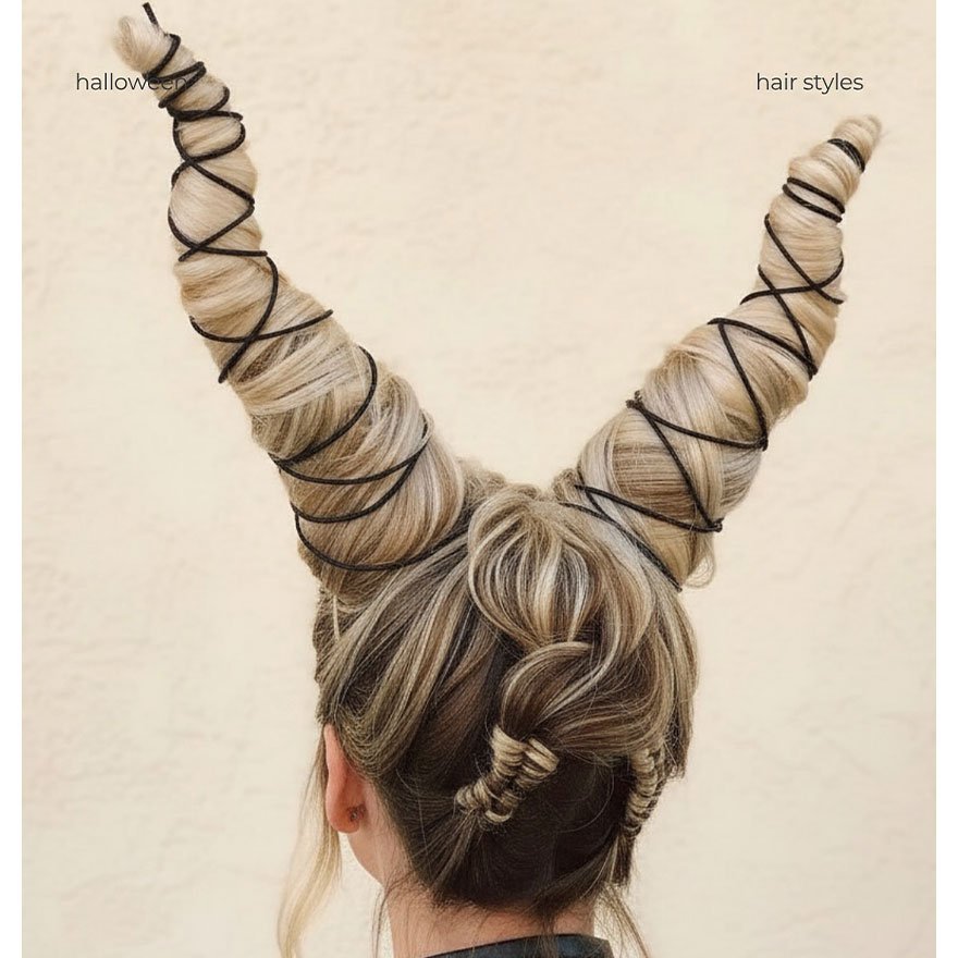 Half-up half-down curls with a small top bun hairstyle.