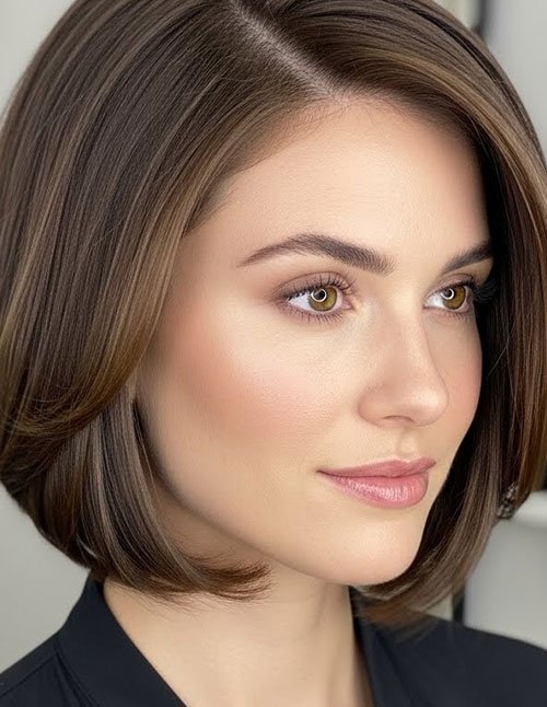 Soft layered bob haircut for fine hair