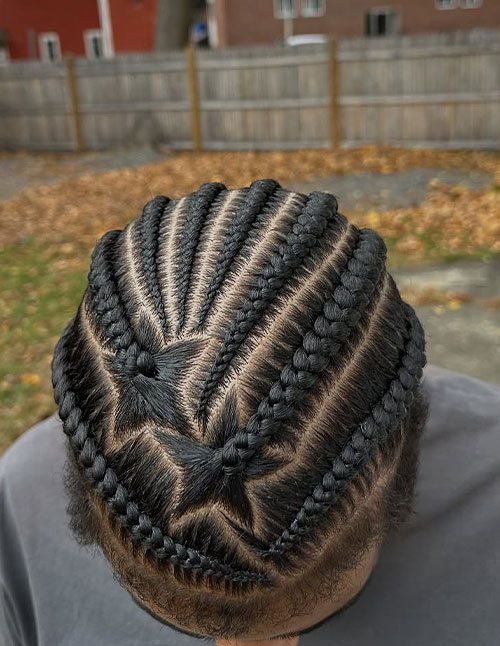 8 stitch braids with criss cross back design