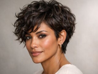 Short curly pixie haircut for women