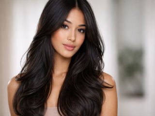 Long layered haircut for thin hair with natural volume and soft waves