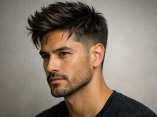 Spring men’s textured quiff with low fade