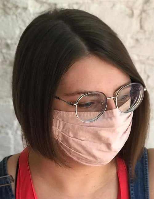 Asymmetrical bob haircut on very fine straight hair.